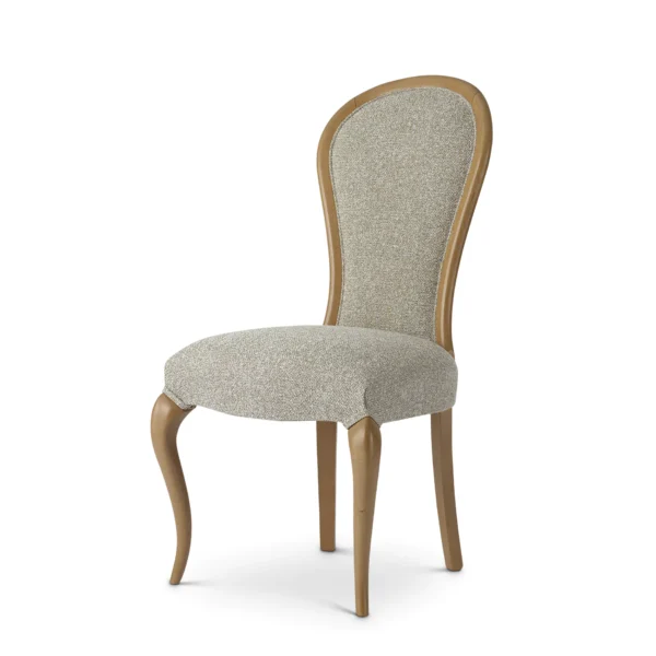 Luxury Italian upholstered chair with elegant wooden frame, perfect for high-end interior design.