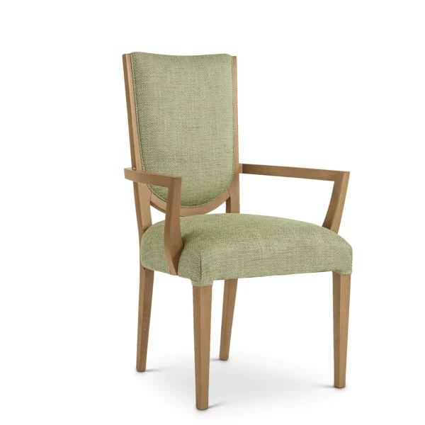 Elegant Italian luxury chair with green upholstery and wooden frame, high-end design furniture for modern interiors.