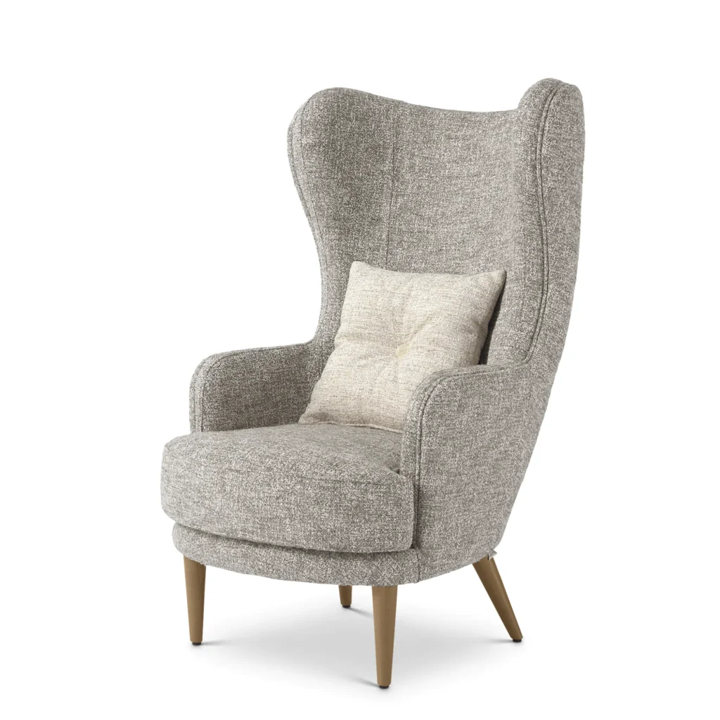 Luxury Italian design armchair with textured fabric and cushion, high-end furniture from our exclusive collection.