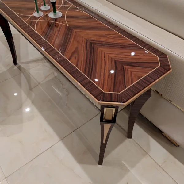 MONTE CARLO LUX console table Retrodivano Monte Carlo LUX, dettaglio intarsio artigianale.