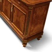 Handcrafted Italian wooden cabinet with intricate details, perfect for luxury villas and palaces interior design.