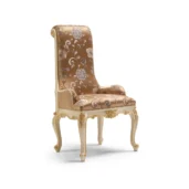 Luxurious handmade Italian floral chair, crafted from real wood, ideal for elegant villa and palace interiors.