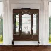 Elegant display cabinet showcasing fine custom furniture, made in Italy