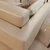 Luxury Italian handmade leather sofa in elegant design for villas and palaces. Real wood frame, exquisite craftsmanship.