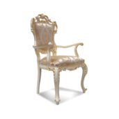 Elegant Italian luxury chair with ornate design and gold detailing, perfect for upscale interiors.