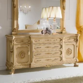 Elegant Italian luxury furniture with intricate design and ornate details, crafted for high-end interiors.