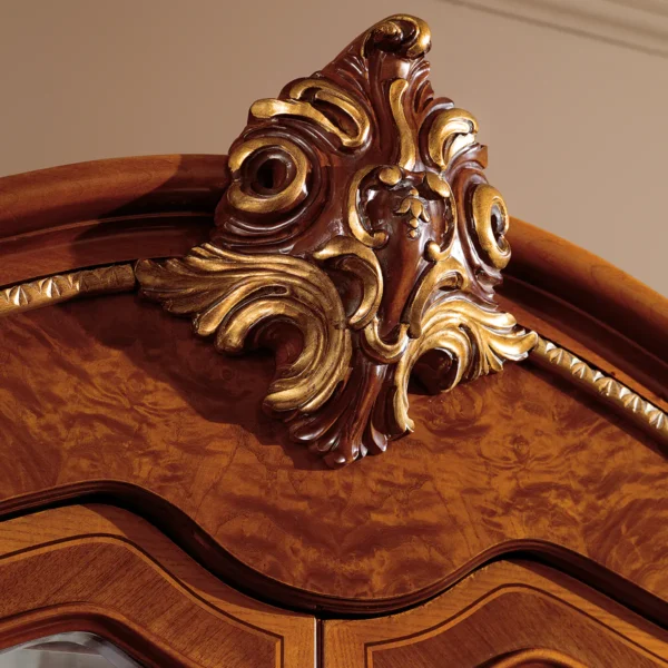 Elegant display cabinet showcasing fine custom furniture, made in Italy
