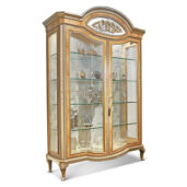 Handgefertigter italienischer Holzschrank mit Glastüren – ein elegantes Einrichtungselement für luxuriöse Villen und Paläste.