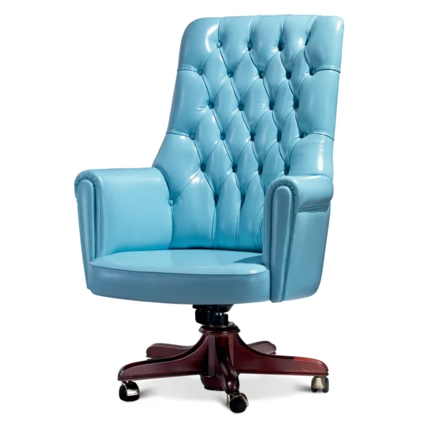 light blue leather executive chair