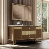 Brera double dresser with matching mirror, bedroom setting