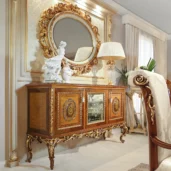 Carmen 3-door sideboard with gold details, Marzorati collection