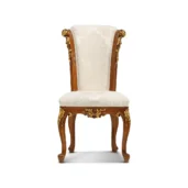 Carmen chair hand-carved with gold leaf and damask upholstery, Marzorati collection