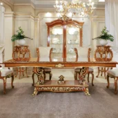 Carmen dining table with gold details, Marzorati collection