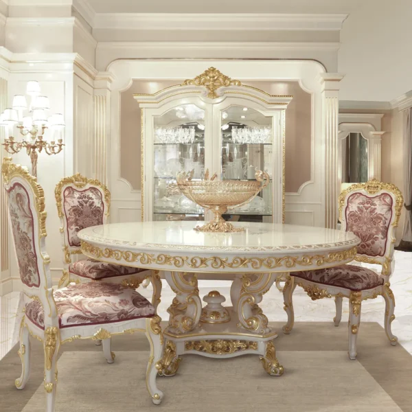 Carmen round table with gold details, Marzorati collection