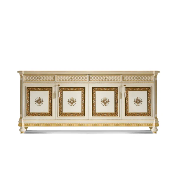 Edo 4-door sideboard with marquetry, front view