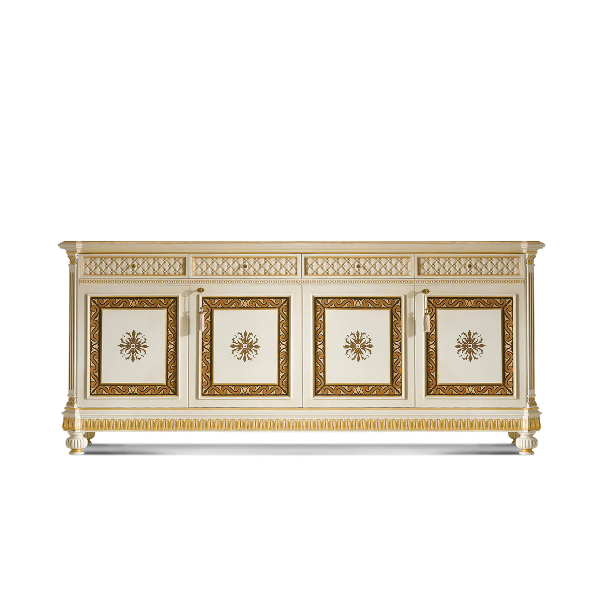 Edo 4-Door Sideboard with Marquetry Edo 4-door sideboard with marquetry, front view