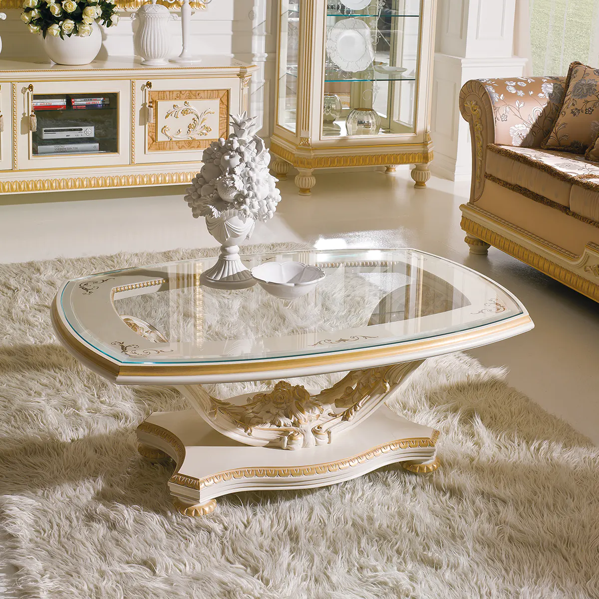 Edo Oval Coffee Table Special Base Glass Top Edo oval coffee table Special base, glass top, living room setting