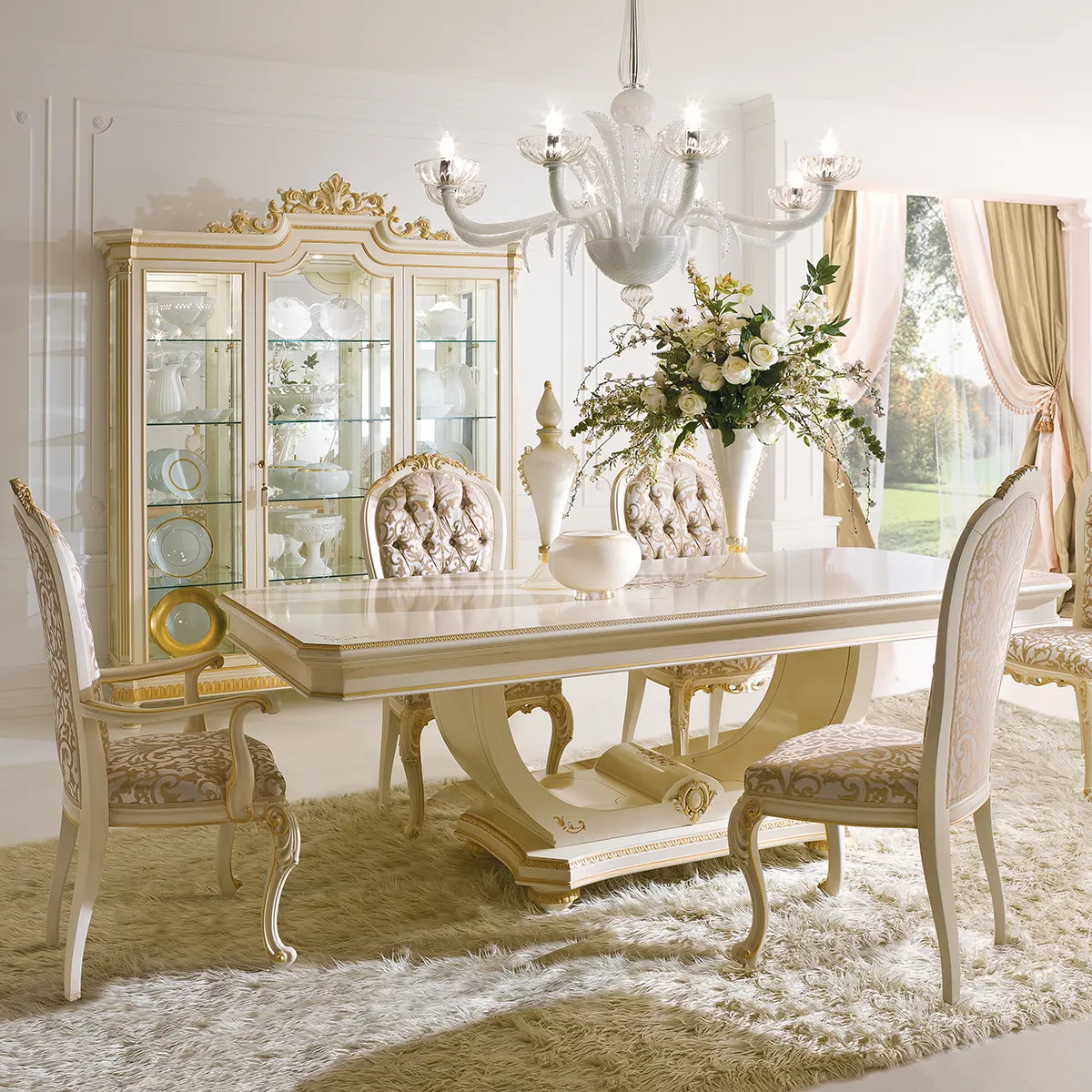 Edo Table C Base Dining Room Chairs Edo table with C base, dining room setting with chairs