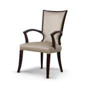 Garment armchair upholstered in beige fabric, wood frame, Italian craftsmanship.