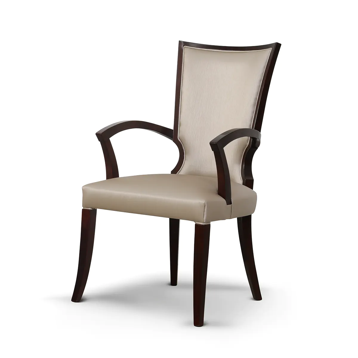 GARMENT armchair EN Garment armchair upholstered in beige fabric, wood frame, Italian craftsmanship.