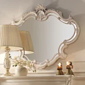 Louvre baroque mirror, pairs with the lacquered dresser, luxury Italian craftsmanship.