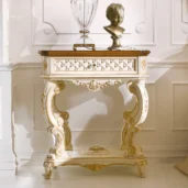 Magnum nightstand in carved wood, luxury Italian craftsmanship.