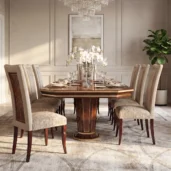 Monte Carlo LUX dining table set for eight with matching display cabinet, luxury Italian dining room