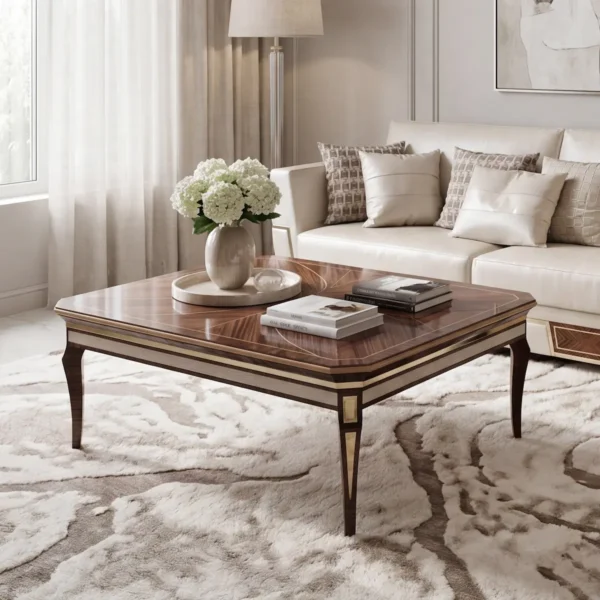 Monte Carlo LUX Rectangular Coffee Table Monte Carlo LUX rectangular coffee table with floral centerpiece, luxury Italian living room