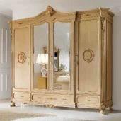 Prestige 4-door wardrobe, lacquered with mirrored doors.