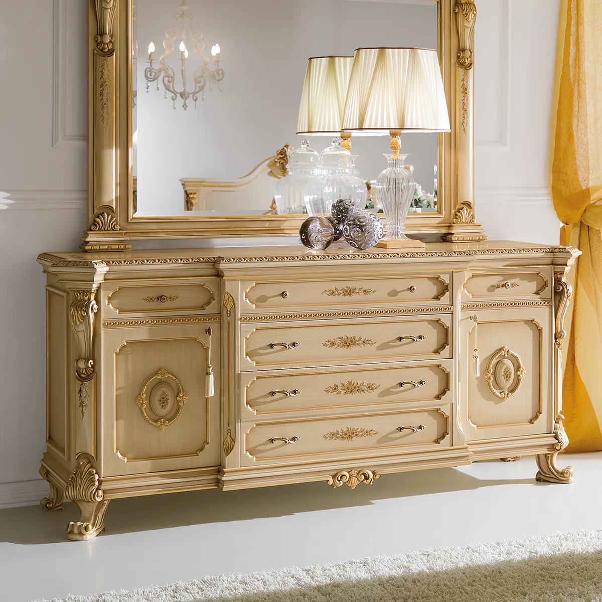 PRESTIGE dresser Prestige double dresser in carved wood.