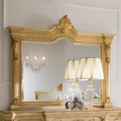 Prestige large mirror with carved gold frame.