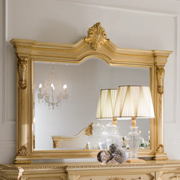 Prestige large mirror with carved gold frame.