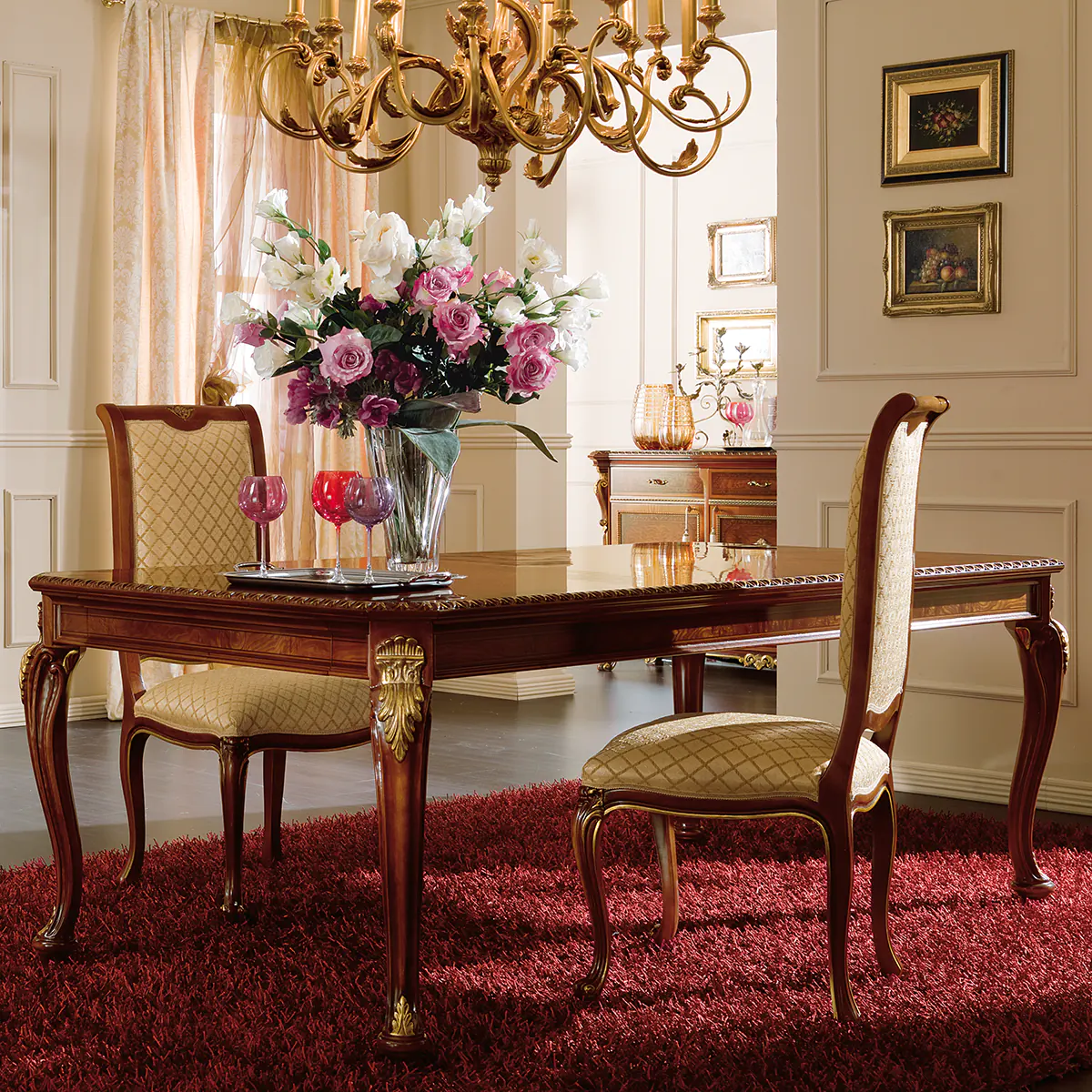 PRESTIGE dining table Prestige extendable rectangular table in burl wood.