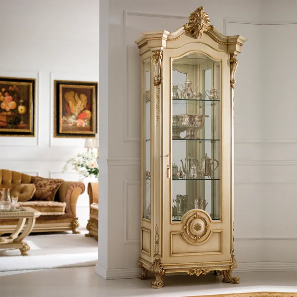Prestige 1-door lacquered display cabinet.