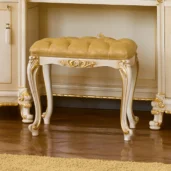 Princesse pouf, gold tufted cushion.