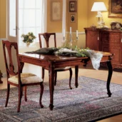 Princesse extendable rectangular table in walnut, dining room.