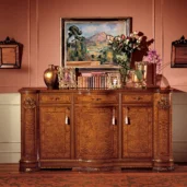Reale sideboard 3 doors in carved wood.