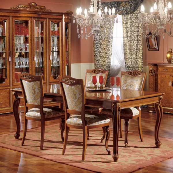 Reale extendable rectangular table with legs.