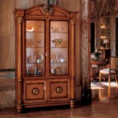 Luxury handcrafted Senator display cabinet 2 doors in an elegant villa interior, featuring intricate detailing.